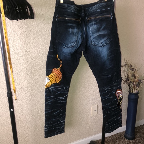 Rockstar Men Exclusive Tiger Fight Jeans EUC - Picture 4 of 14